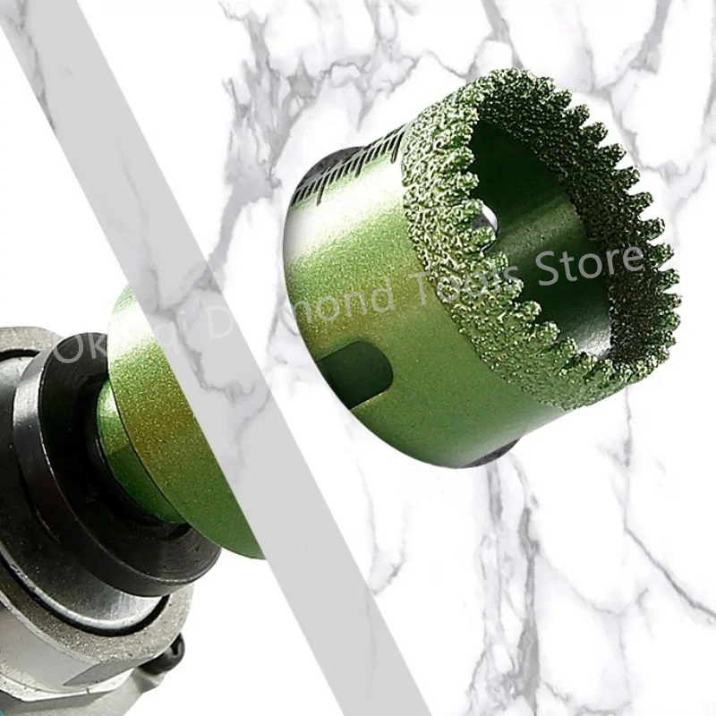 1 Stück gezahnter Trockenbohr-Lochöffner M10 Diamant-Lochsägebohrer, gelöteter Öffner zum Bohren von Marmor, Beton, Fliesen, Glas, Werkzeug – Detail 5