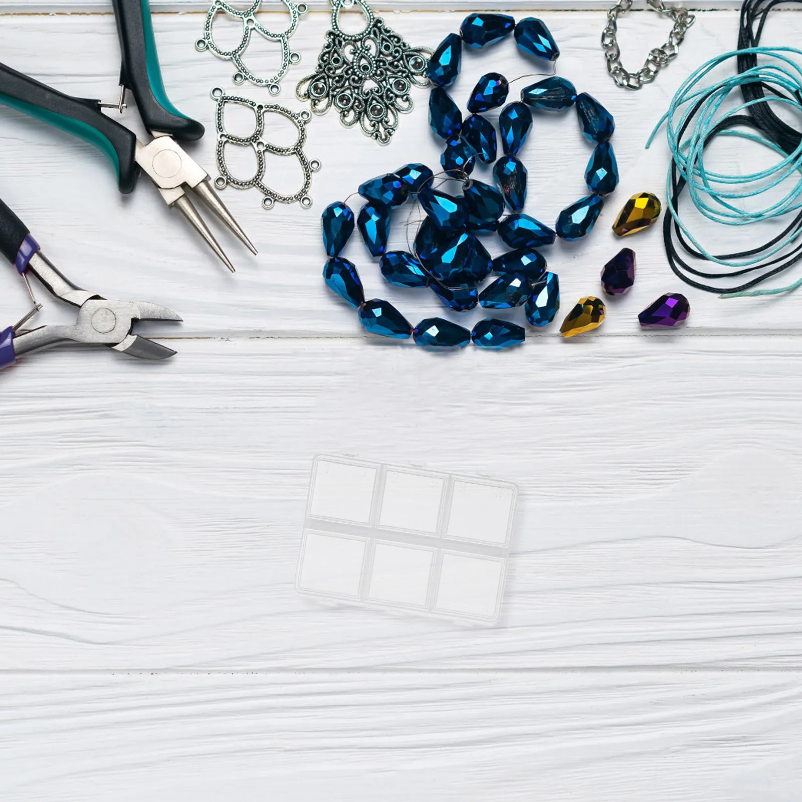 

10Pcs Clear Craft Storage Box with Removable Grids Plastic Jewelry Organizer for Beads Stationery Small Accessories Case