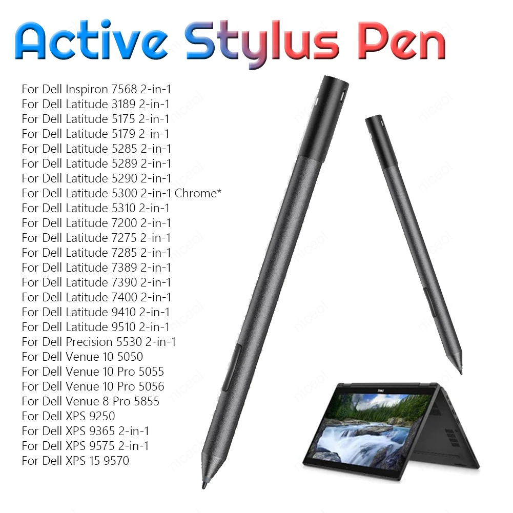 For Dell Active Stylus Pen Bluetooth-Compatible Stylus Pen PN557W Stylus Pencil for Dell XPS 9365 9575 for Dell Latitude 2 in 1