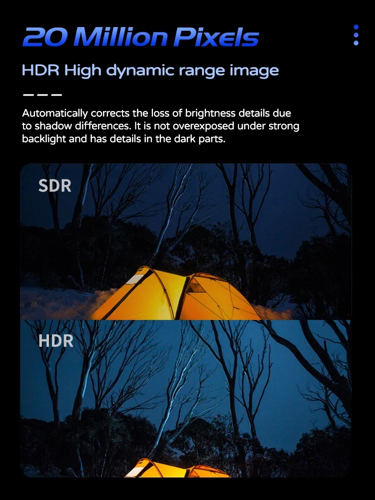 Caméra d'action SJ20 Caméra de sport étanche 4K 40MP