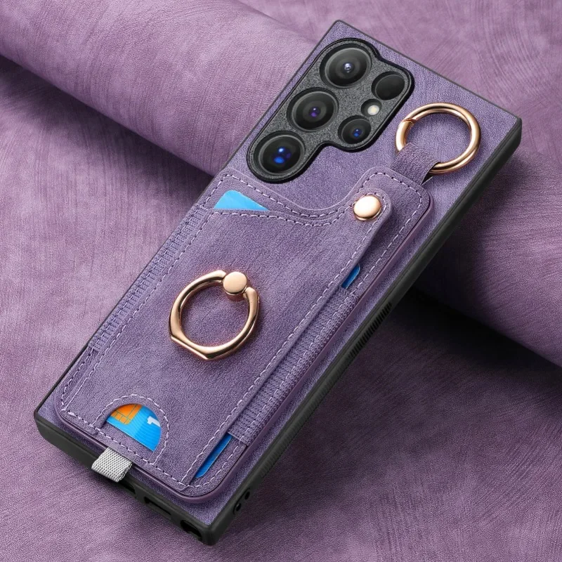Ring Holder Phone Case for Samsung Galaxy S24 FE S26 S25 S23 S22 Ultra A17 A07 A57 A37 A36 A56 Magnetic Wallet Card Slot Cover