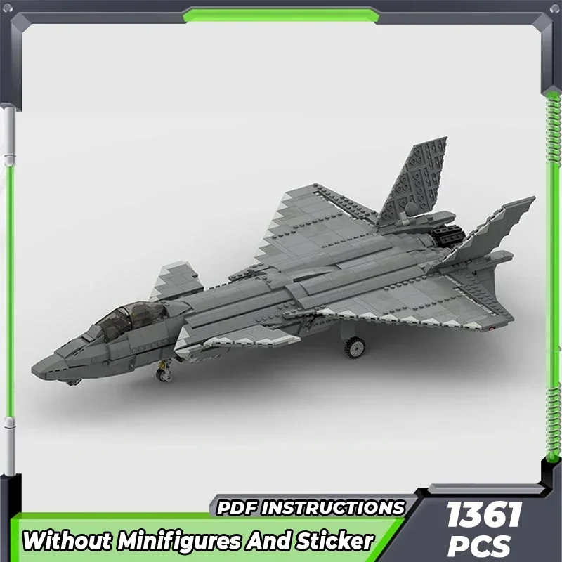 Moc Building Bricks Military Model J-20 Stealth Fighter 1:34 Technology Modular Blocks Gifts Toys For Children DIY Sets Assembly