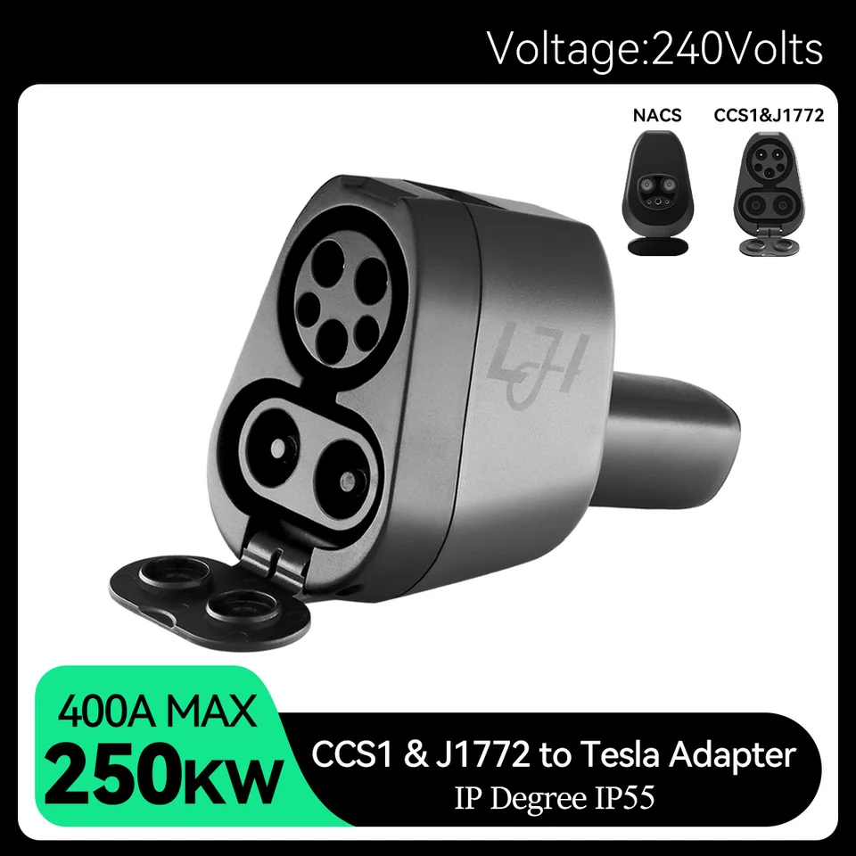 테슬라 어댑터용 2 in 1 CCS1 & J1772 어댑터 250KW 모델 Y/3/S/X/사이버트럭 초고속 CCS1 충전 어댑터 EV 충전소 썸네일 7