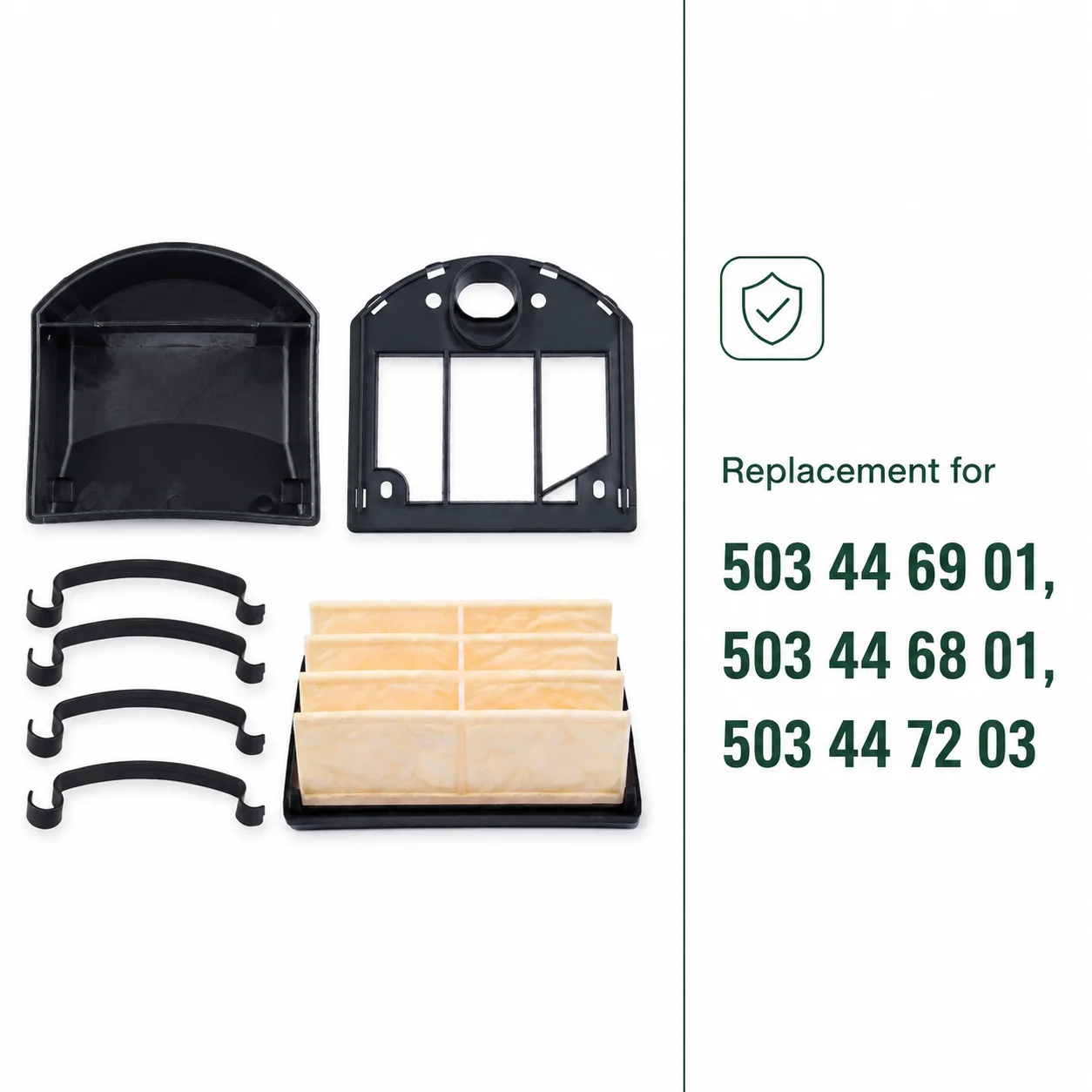 Air Filter Assembly Cover Base Kit For Husqvarna 268 272 XP Chainsaw Replacement Parts 503446901 503446801 503447203 with Clips