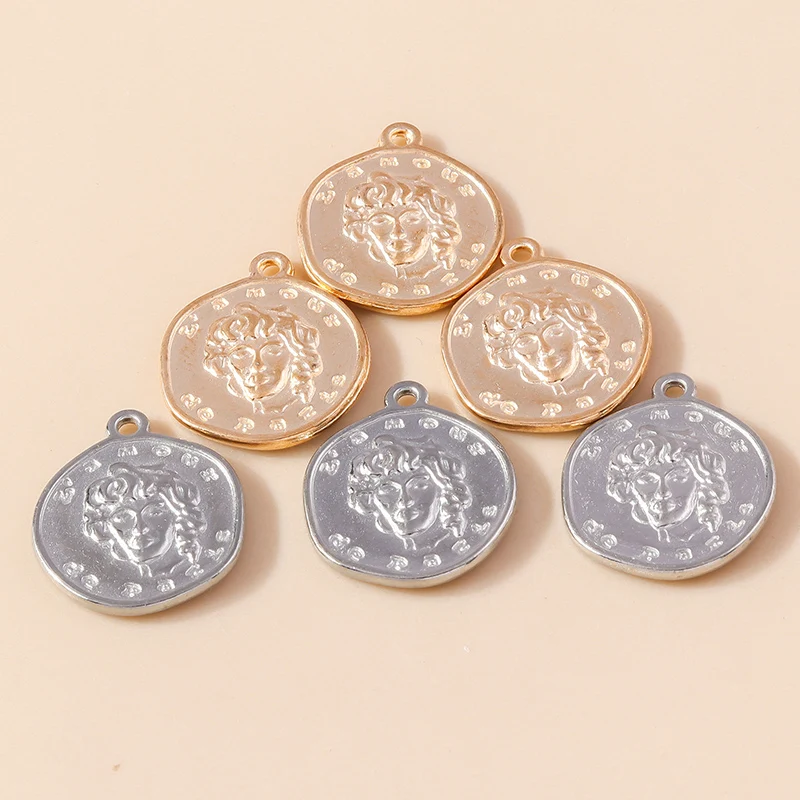 Leslie 10 Stück/Set 19*22mm Trendige Geschnitzte L'amour De Paris Porträt-Anhänger für Armbänder Halsketten DIY Legierungs-Münzanhänger Zubehör – Detail 2