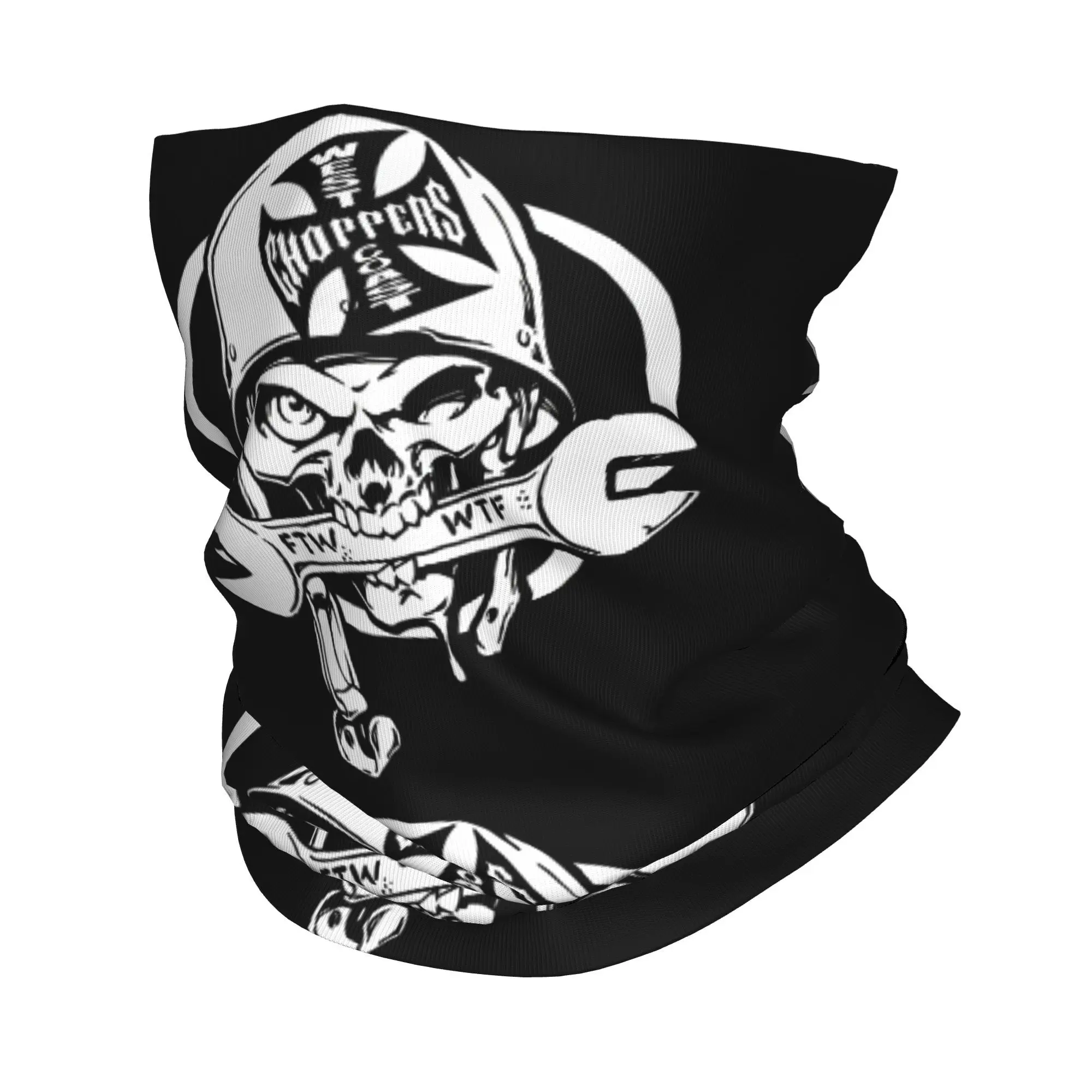 Custom West Coast Iron Cross Skull Neck Gaiter Men Women UV Protection Winter C-Chopperes Bandana Scarf for Cycling