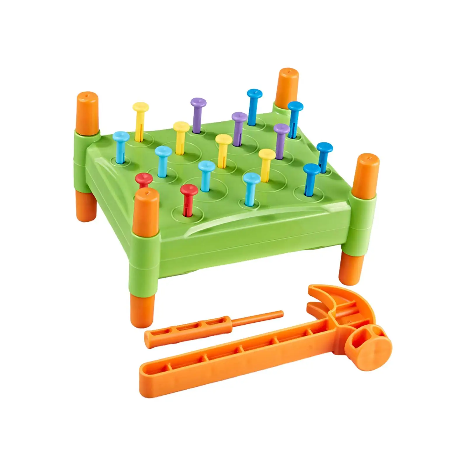 Hammering Toy Pounding Game Fine Motor Skills Stem Education Game Stacking Peg Board Toy Color Matching for Boys Girls Kids