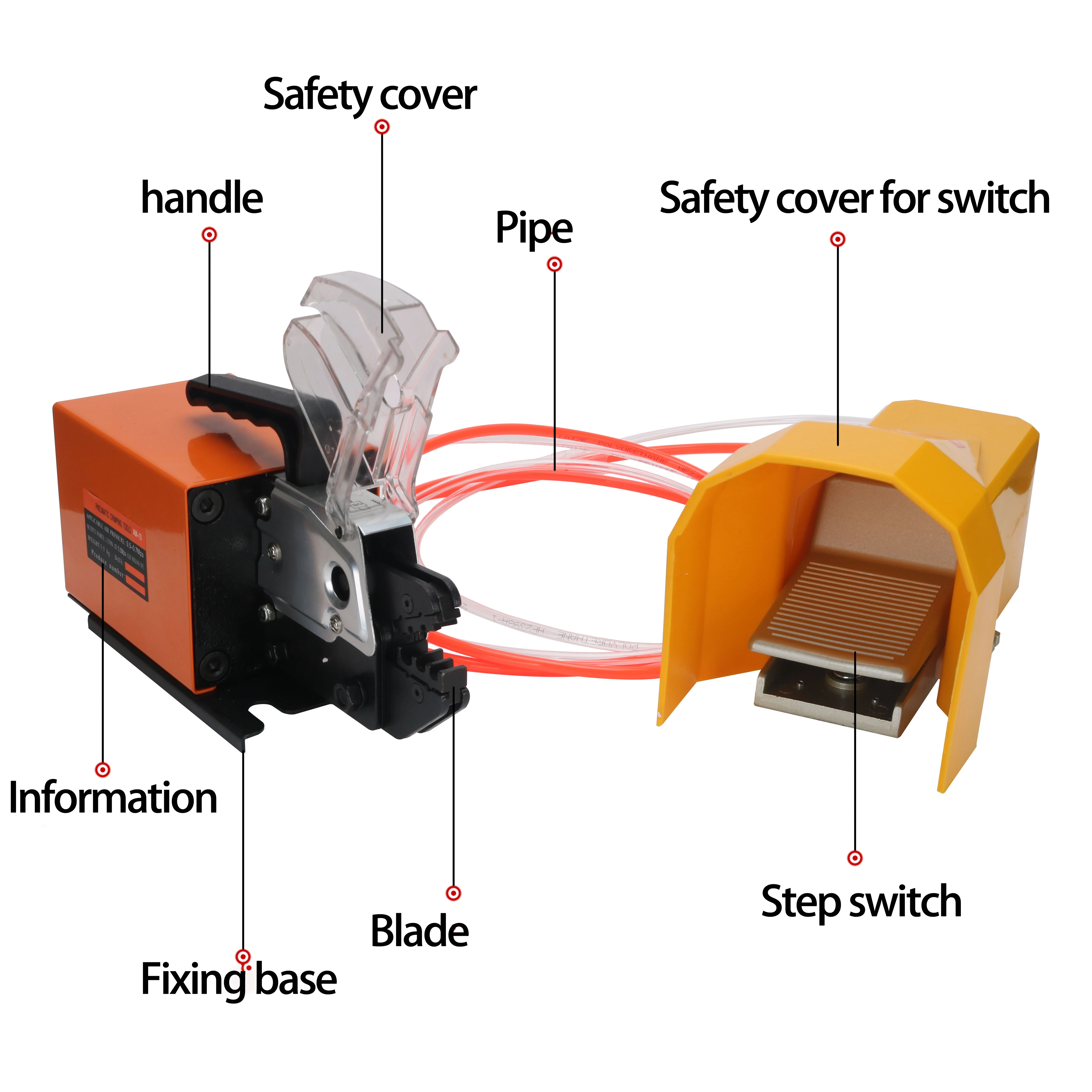 D2000301-10 alat crimping terminal pneumatik, alat genggam tekan dingin pegangan tangan fleksibel ujung terminal alat pengeriting