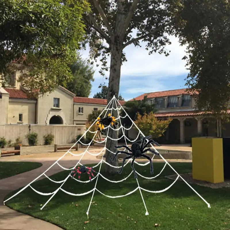 

Spider Webs Halloween Decorations Halloween Decorations Outdoor Spooky Triangular Spider Web Halloween Party Decorations