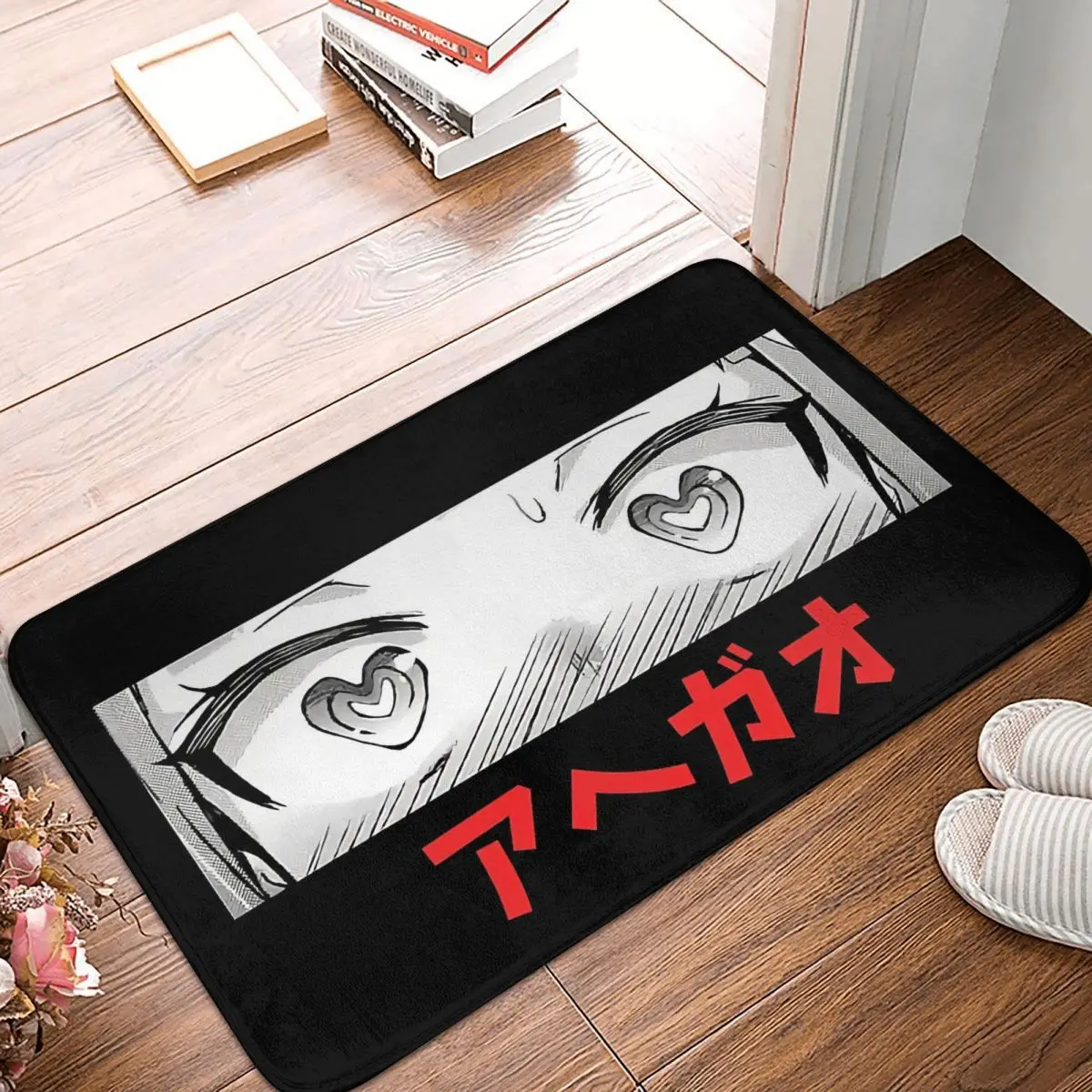 Anime Japanese Non-slip Doormat Bath Mat Ahegao Eye Balcony Carpet Welcome Rug Bedroom Decor