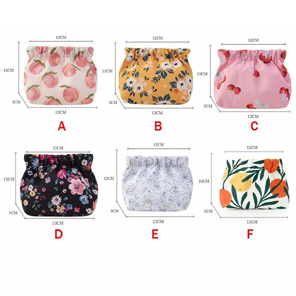 새로운 천 부품 가방 자동 닫힘 휴대용 화장품 가방 미니 보관 가방