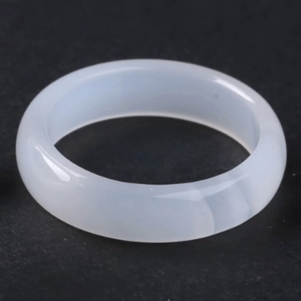 

Daily Elegant Crystal Stone Band Rings Natural Crystal Solid Design Minimalist Ring All-match Obsidian Stone Jewelry Gift