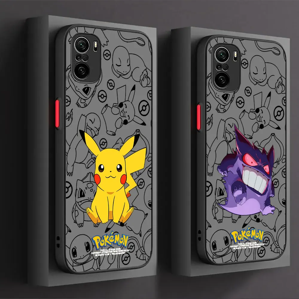 Gengar Pokemon Pikachu Mewtwo Phone Case For Xiaomi Redmi K40 K30 K20 Ultra 10C 10 9 9C 9A 9T 8 8A 7A Pro Plus Prime Matte Cover