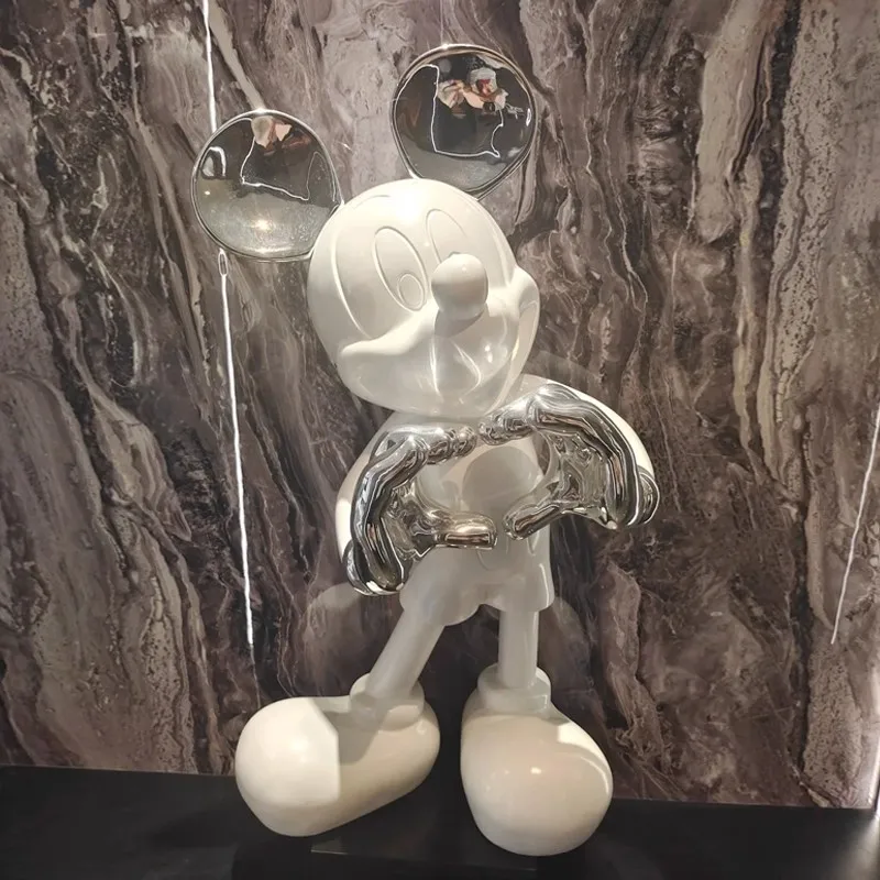 

80 см милая экшн-фигурка Микки Мауса, статуя из смолы, модель, украшения для дома, украшения, кукла с сердечком, домашний интерьер, подарок