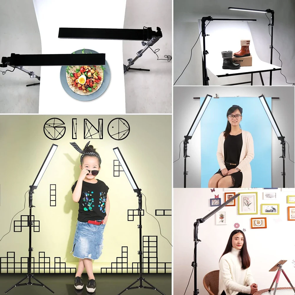 LED Light Photography Studio LED Lighting Kit Adjustable Light with Light Stand Tripod Photographic Video Fill Light