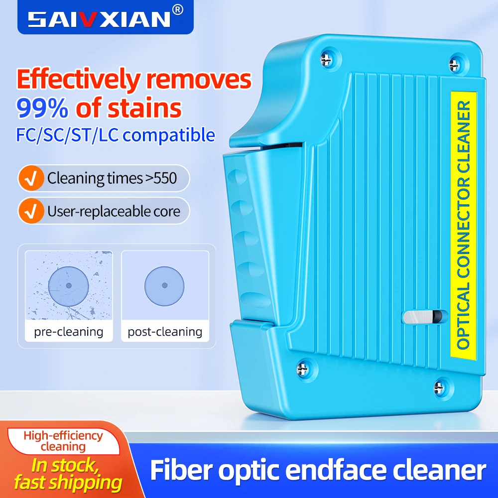 

Коробка для очистки торца оптического волокна SC/FC/LC/ST Инструмент для протирки волокна Очиститель косичек FTTH Инструменты для очистки оптического волокна