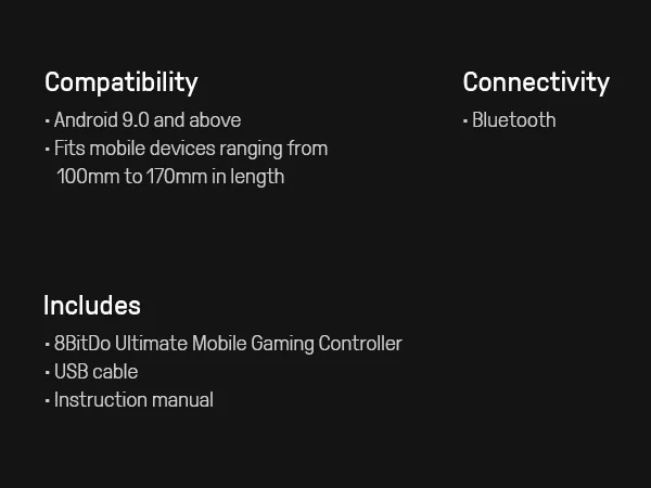 8BitDo Ultimate Mobile Game Controller, Bluetooth-Gamepad mit Hall-Effekt-Joysticks-Trigger für Android-Smartphones und Tablets – Detail 11