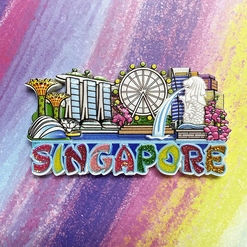 

Singapore 3D refrigerator magnets Travel souvenirs Refrigerator magnets decoration supplies collection arts and crafts gifts