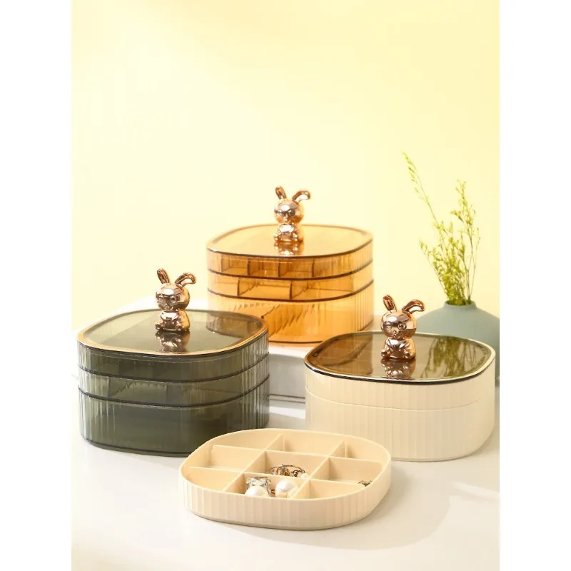 

Jewelry Storage Box Large Capacity High-end Jewelry Earrings Earrings Necklace Multi-grid Dust Finishing Box Jewelry Box