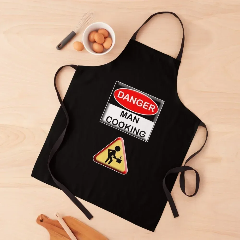 

Danger Man Cooking Sign Apron Hairdressing Hairdresser Accessories Dress Men's Kitchen Apron