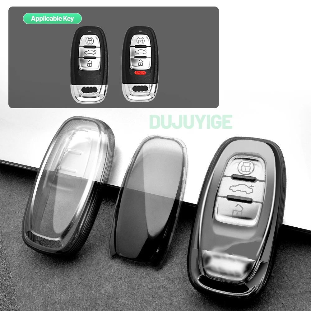 Clear TPU Car Key Case For Audi A4 S4 RS4 B8 8K A1 8X A3 S3 RS3 8V R8 4S Key Fob Cover Protector Shell Auto Accessories view 6