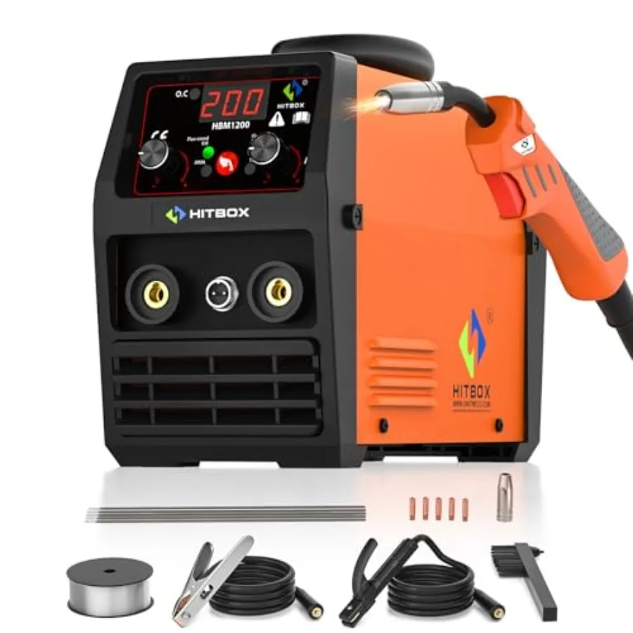 140A MIG Welder Gasless 110V/220V Dual Voltage Flux Core Welder Flux MIG/Lift TIG/Stick 3 In 1 Synergy MIG Welding Machi