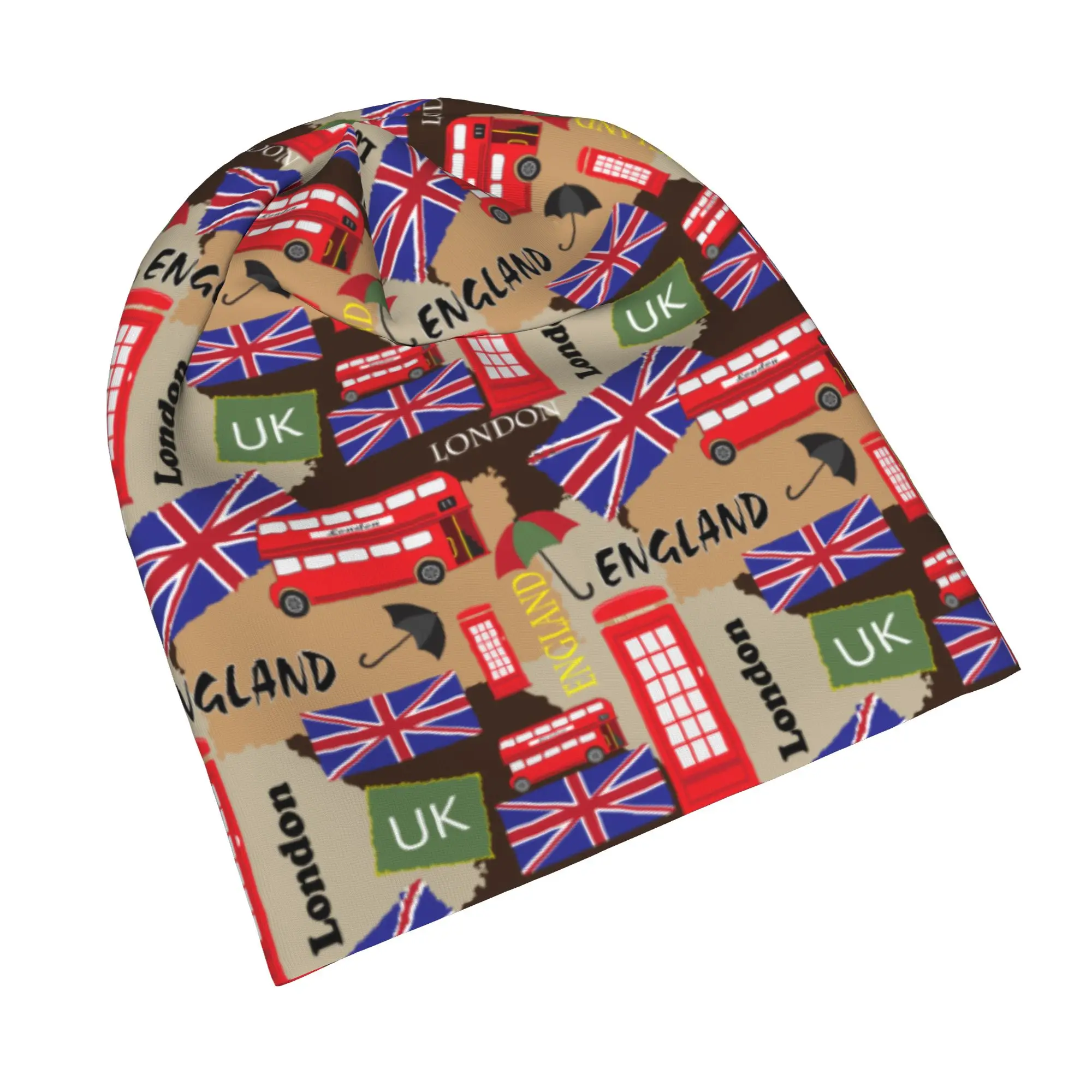 Uk London British Symbols Skullies Beanies Hat  Casual Unisex Outdoor Caps Warm Multifunction Bonnet Hat