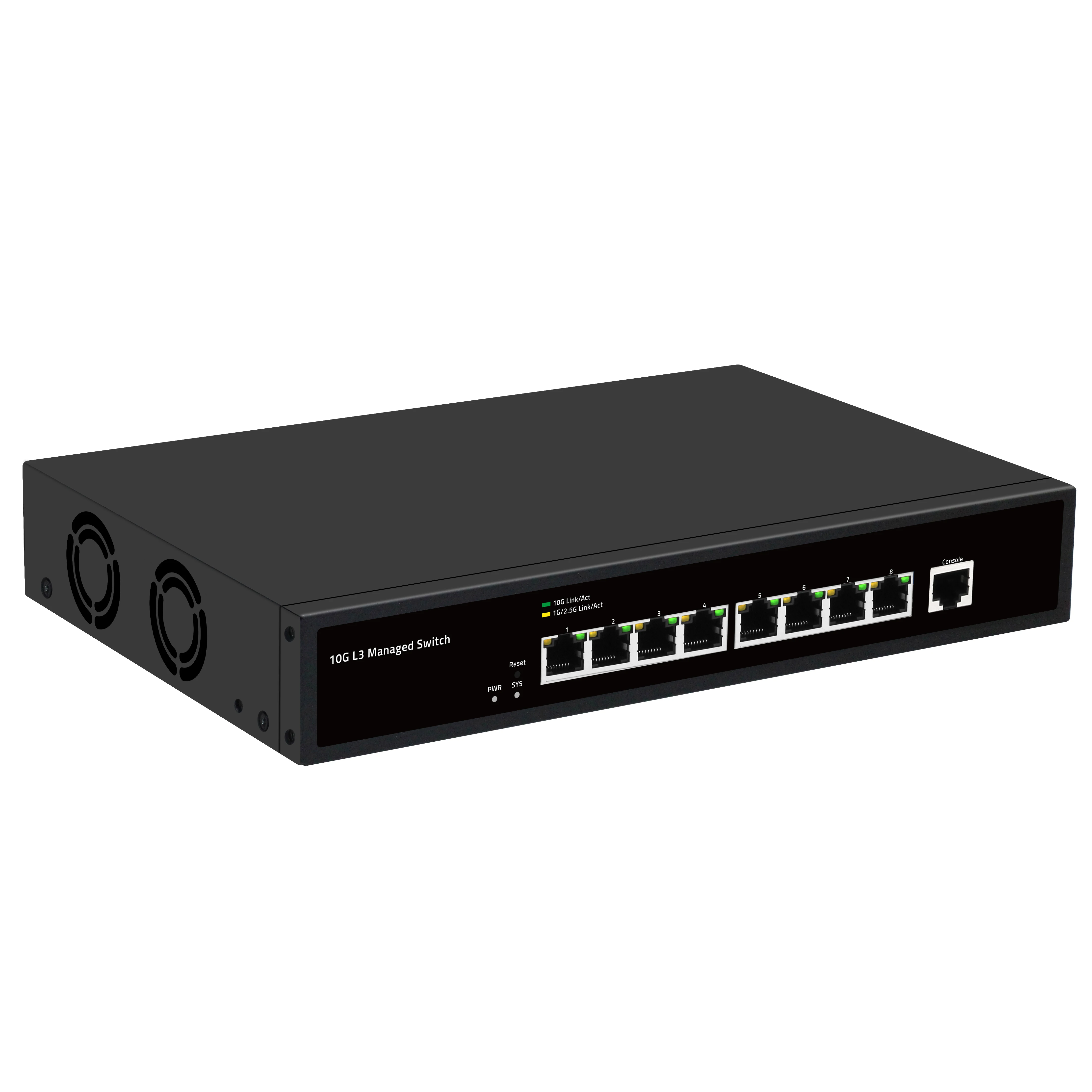

8 Ports 10G Ethernet Managed Switch Desktop or Rackmount, and Limited Lifetime Protection
