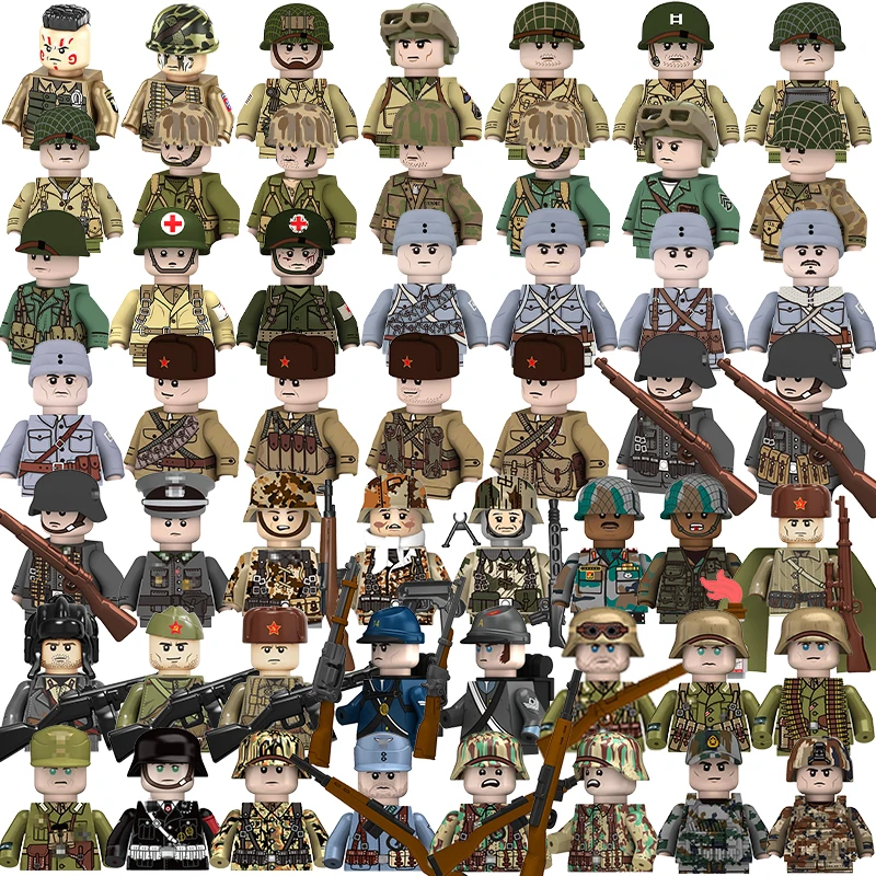 Ww2 Arma Marine Corps Military Army Soldier Figure Sniper Armas Grenade Model Building Blocks Kids Toys Gifts Boys Girls Juguete