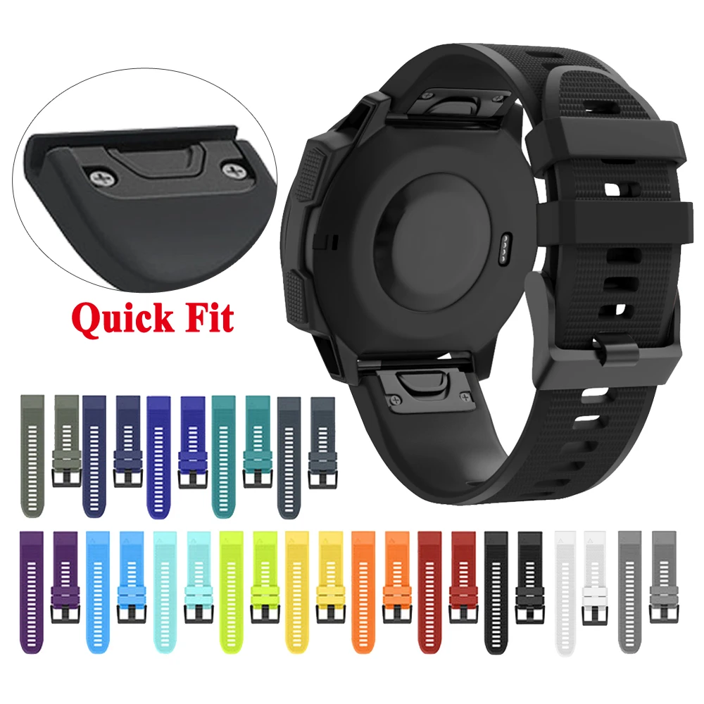 For Garmin Fenix 7X 7 7S 6 6S 6X Pro 5X 5 5S Plus Smart Watch Strap Silicone Band Epix 2 Quick Release 26mm 22mm 20mm Correa