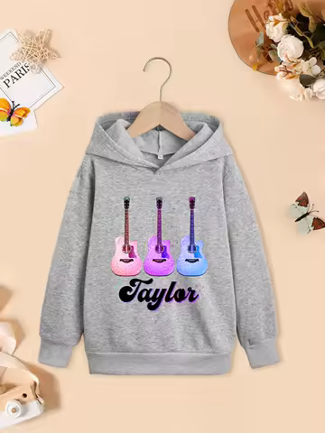 Cute Taylor Cartoon Kids Hooded Hoodies Funny Girls Clothes Children Sweatshirts Baby Pullover Tops