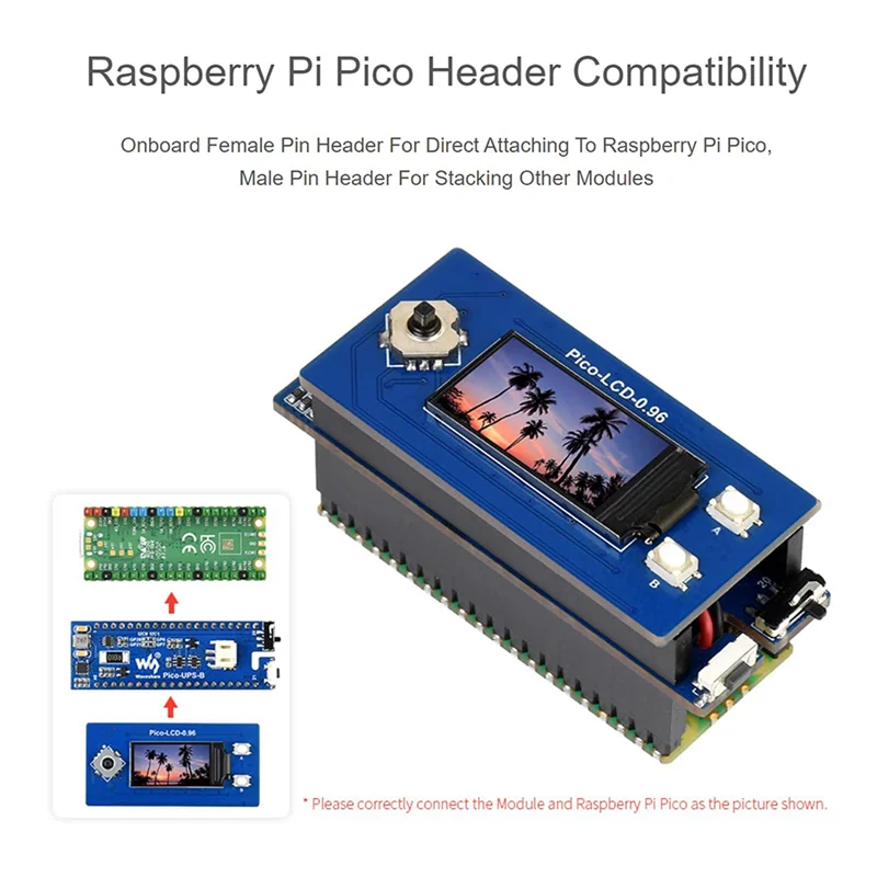 Wave share Ups-Modul b für Himbeer-Pi-Pico-Board, unterbrechung freie Strom versorgungs überwachungs batterie über i2c-Bus, stapelbares Design