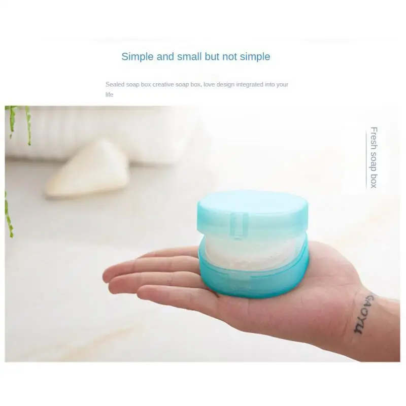 Soap Box Plastic Waterproof Mini With Lid Sealed Bathroom Accessories Soap Shelf Tray Leak Proof Dustproof Portable Soap Case