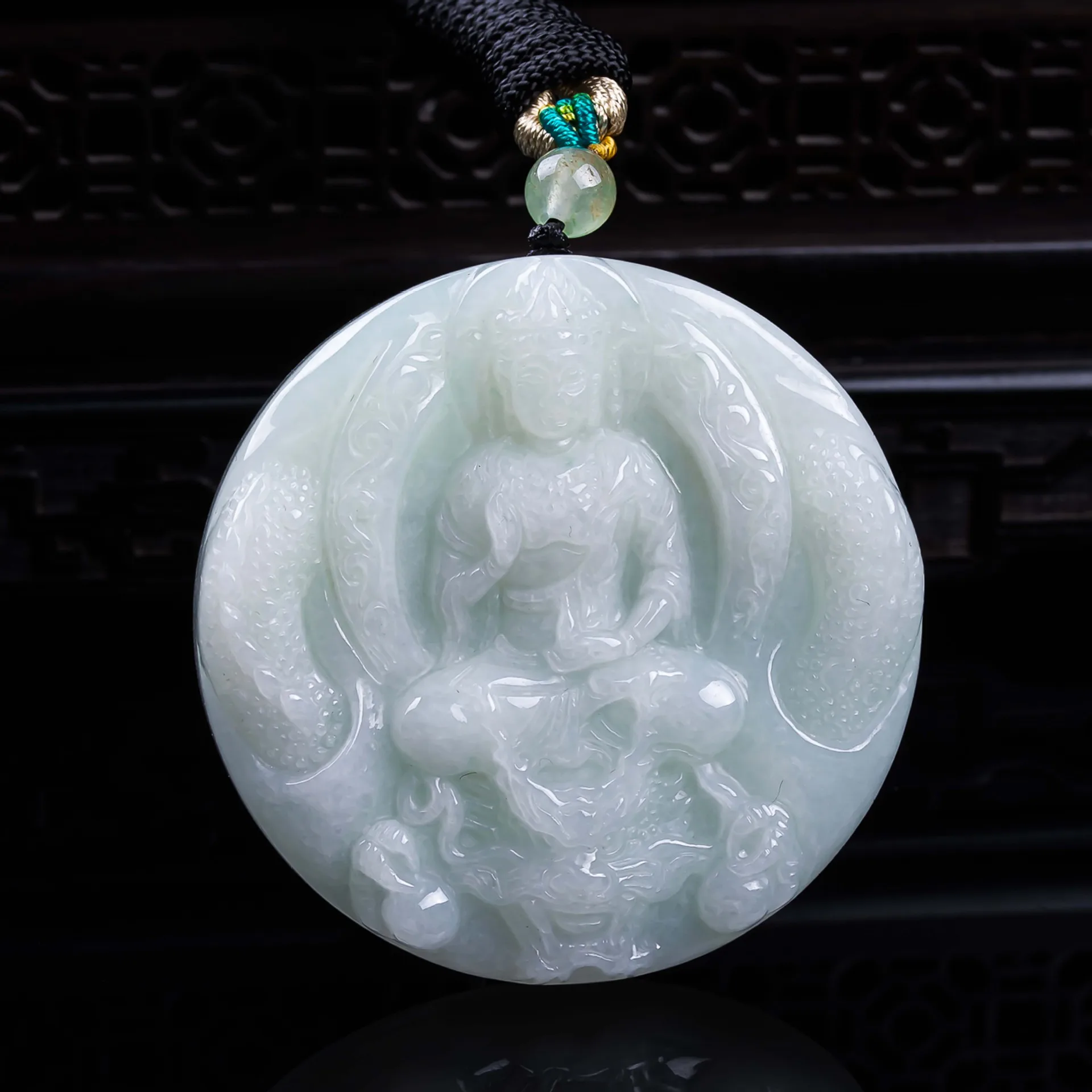 

Натуральный бирманский нефритовый кулон Гуаньинь, винтажный талисман, резной амулет, роскошный подарок из настоящего нефрита для женщин