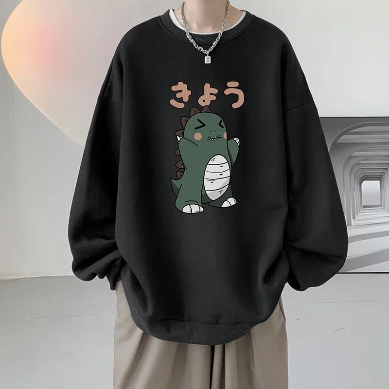 Men's Oversized Hoodie Off White Autumn Hoodies Oversize for Men Funny  Dinosaur Print 5XL Man Casual Wear Hoody Male Sweatshirt