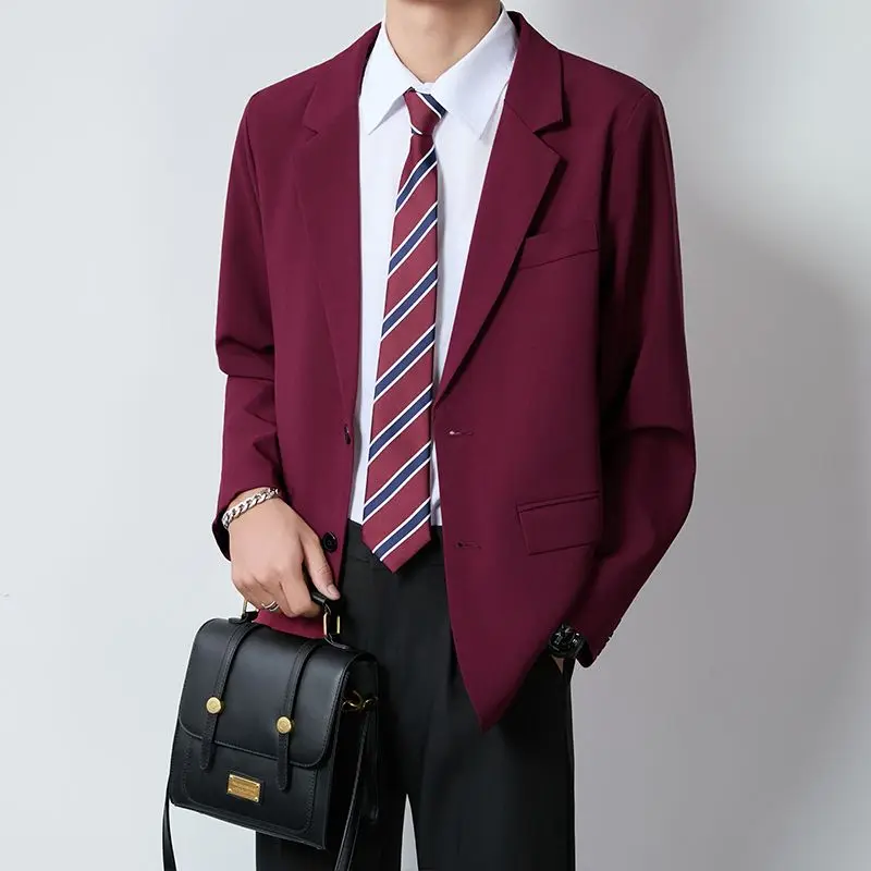 

Красный деловой повседневный деловой мужской костюм большого размера, свадебный костюм для выступлений, Jaet, свободный крой из полиэфирного волокна, длинный све