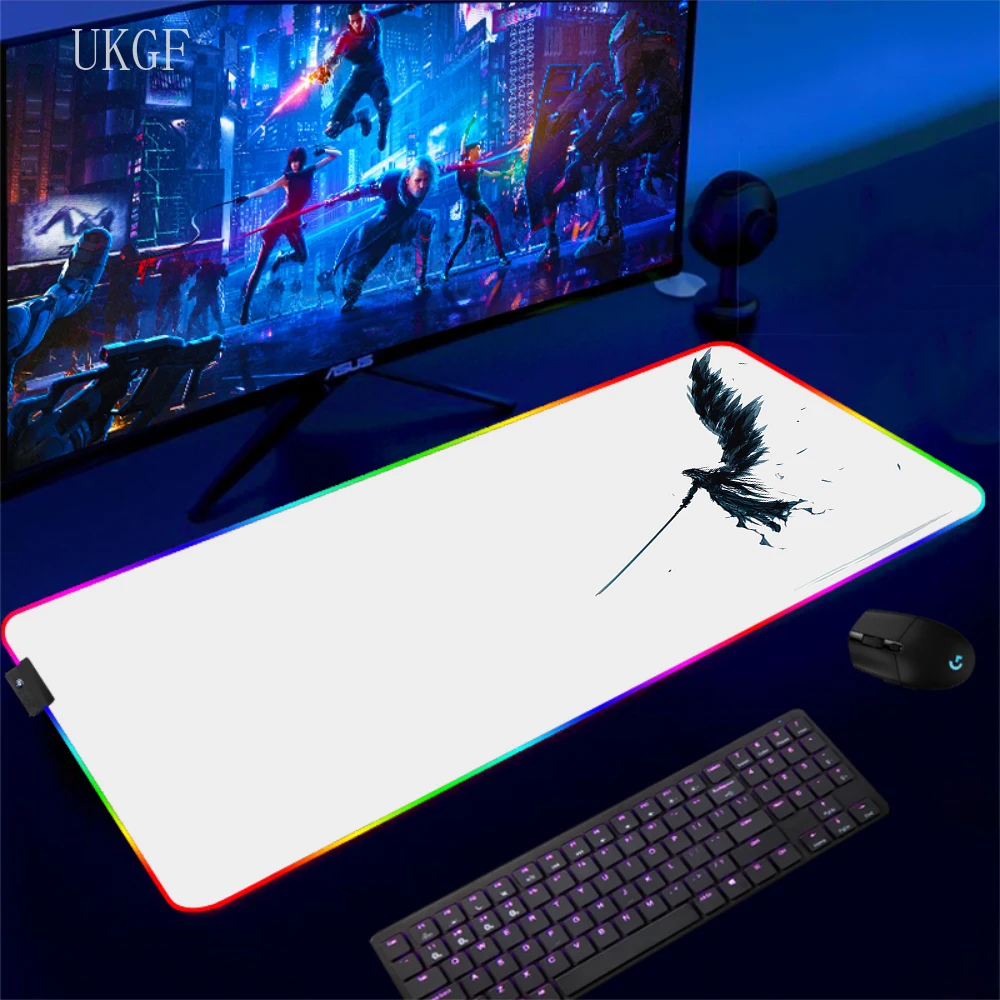 Large Gamer Final Fantasy XIV Mouse Pad Led Mousepad Rgb Computer Teclado Accessories Desk Mat Game Office Deskmat With Backlit