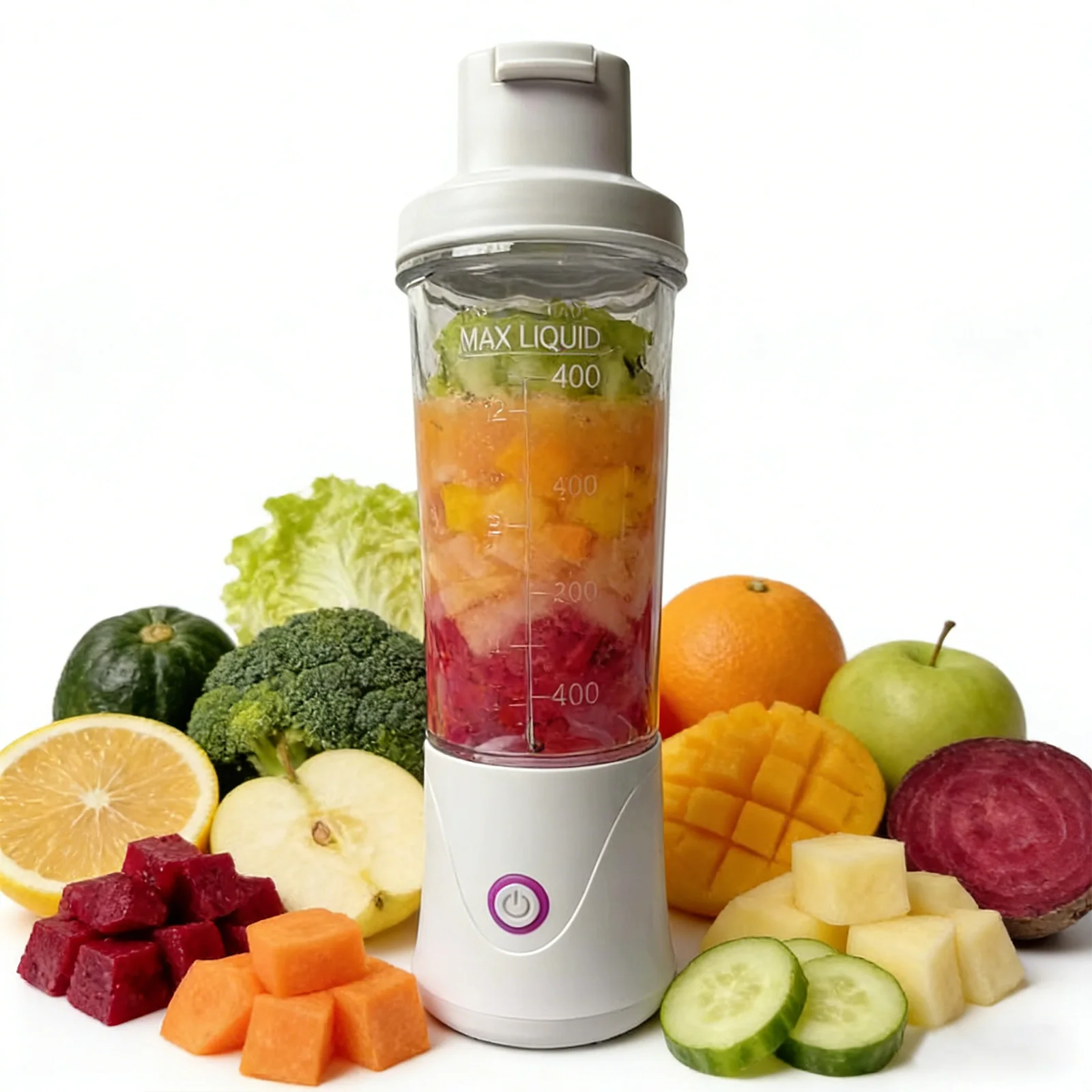 Portable Blender for Smoothies Juicing and Food Processing 450ML Cordless Portable Juicer Rechargeable for Kitchen Office Gym