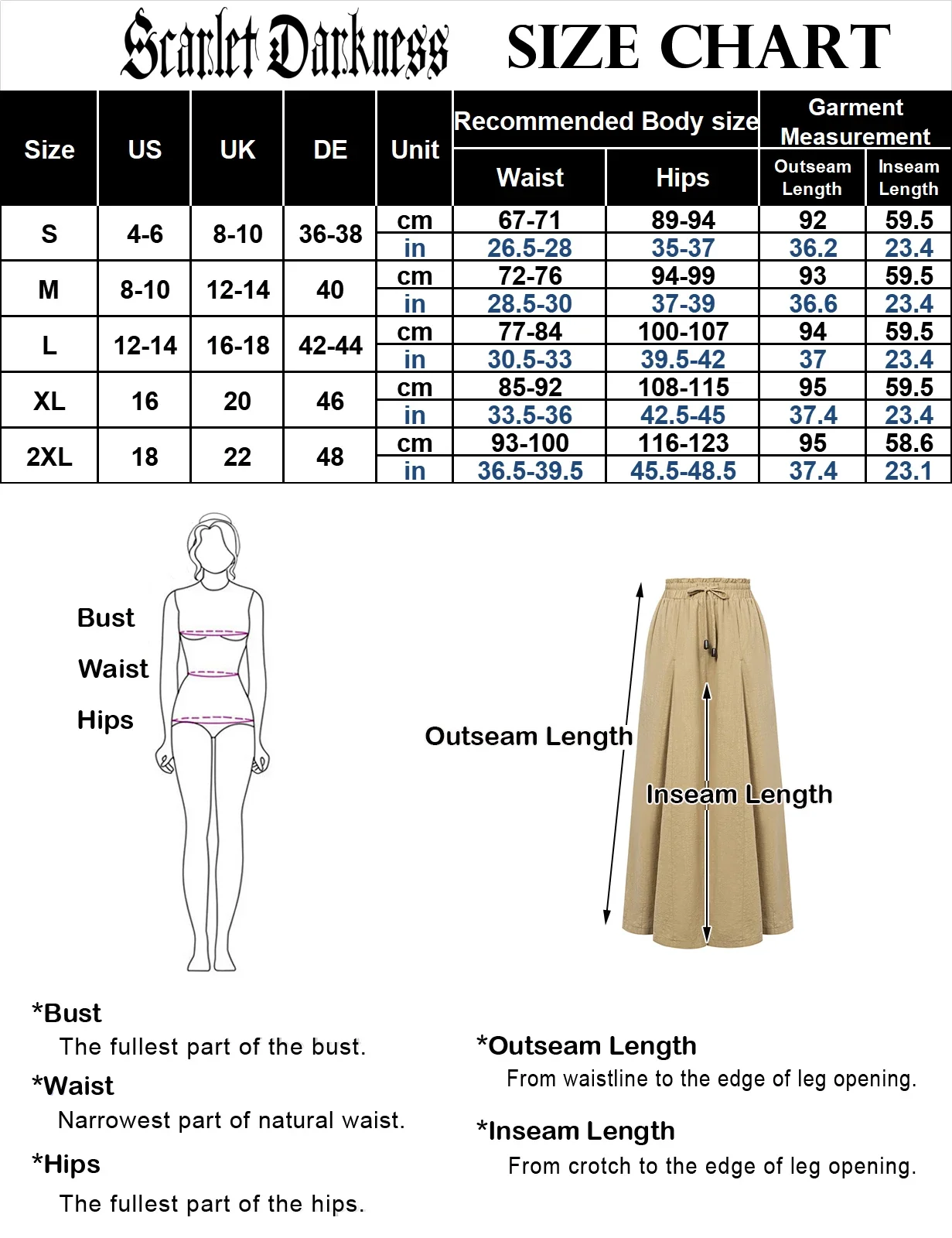 SD Fashionable Women\'s Renaissance Wide Leg Pants Drawstring Waist Open Side Seam Pockets Ankle Length Cotton Palazzo Pants