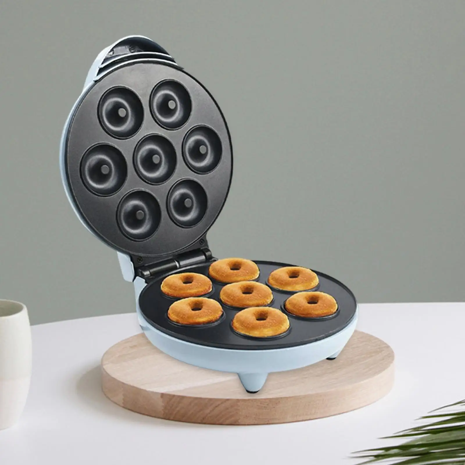 Mini Donut Maker Machine with Reminder Light 1200W Breakfast Waffle Baking Machine for Coffee Shop Commercial Use Snack Desserts