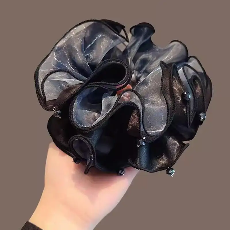Koreanische Vintage Farbverlauf-Gaze-Haargummis Elegante Elastische Haarbänder für Damen Schicke Dutt- und Pferdeschwanz-Haaraccessoires – Detail 10