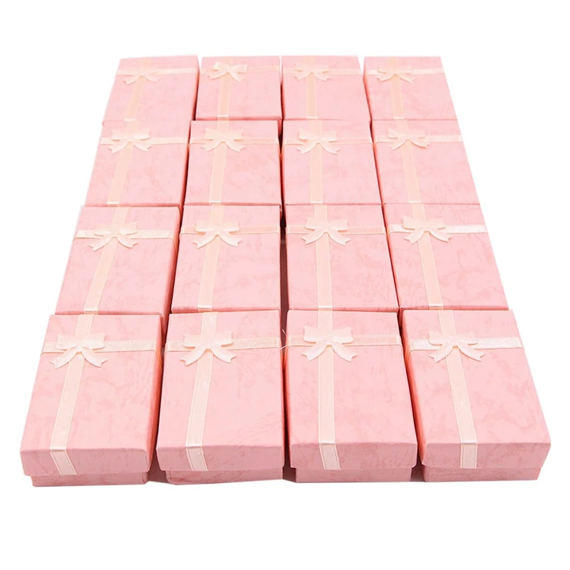 

96Pcs Paper Jewelry Gifts Boxes For Jewelry Display-Rings, Earrings, Bracelet Gift Packaging Box (Pink)