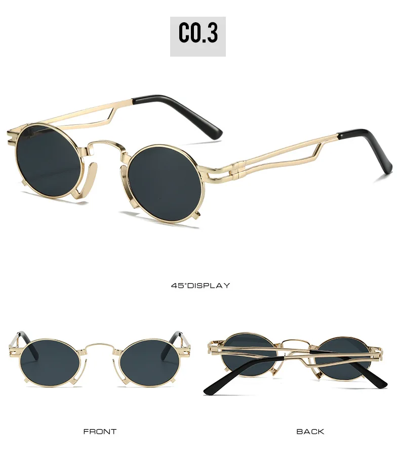 Kleine Rahmen Getönte Lesebrille Männer Vintage Punk Sonnenbrille Mode Runde Frauen Presbyopie Leser Outdoor Schatten Sonnenbrille – Detail 7