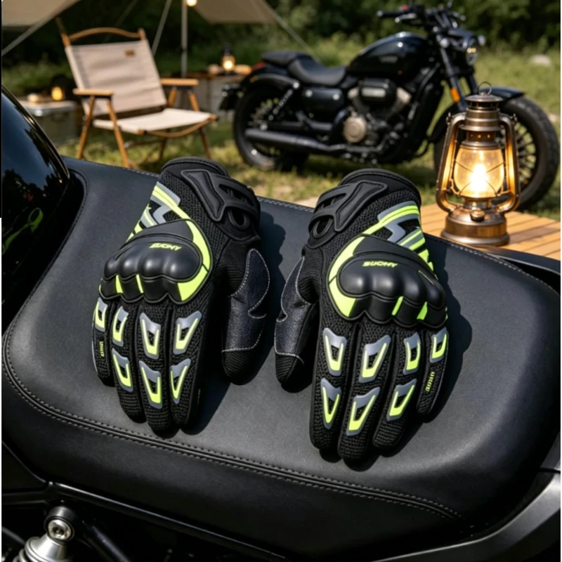 2026 NEW Suomy Summer Breathable Touch Screen Motorcycle Gloves Moto Biker Riding Gear for Men Women Pink Color