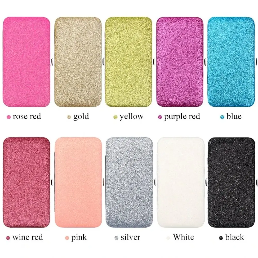 光沢のあるまつげエクステンション用ピンセットボックス、保護用プロ仕様7スロットピンセット収納ボックス、ポータブルPVCまつげピンセットバッグ