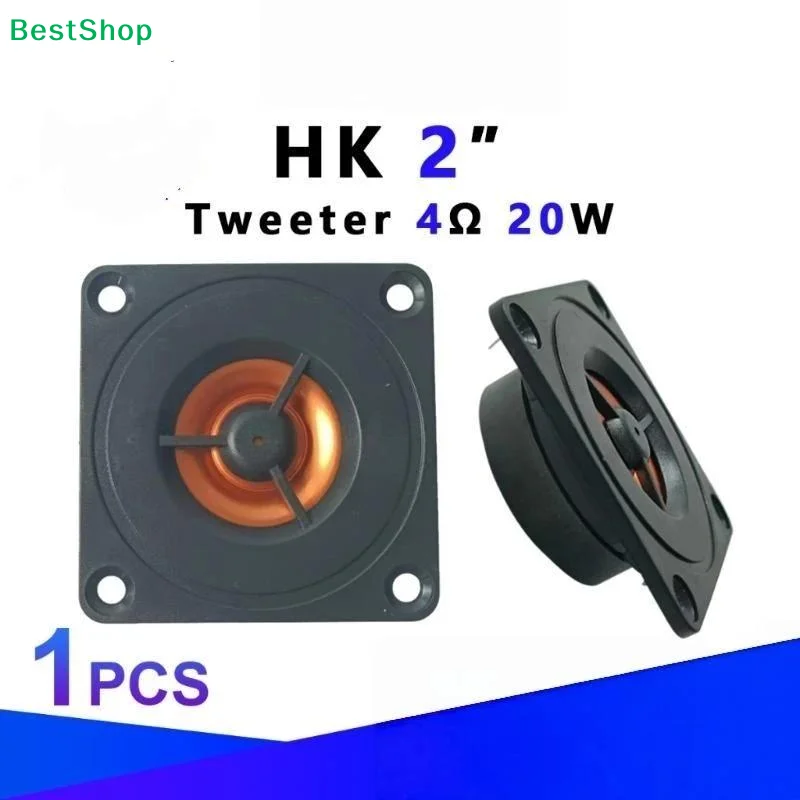 Alto-falante tweeter de 2 polegadas, 4 Ohms, 20W, áudio automotivo, tweeter preto e laranja, buzina estéreo para carro, alto-falante automotivo, alto-falante.