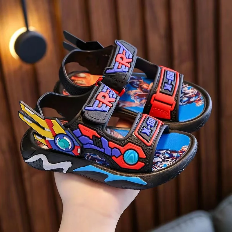 Vibrant Anime-Inspired Open-Toe Sandals for Boys - Breathable, Wear-Resistant, and Comfortable for All Seasons - Perfect for Cas