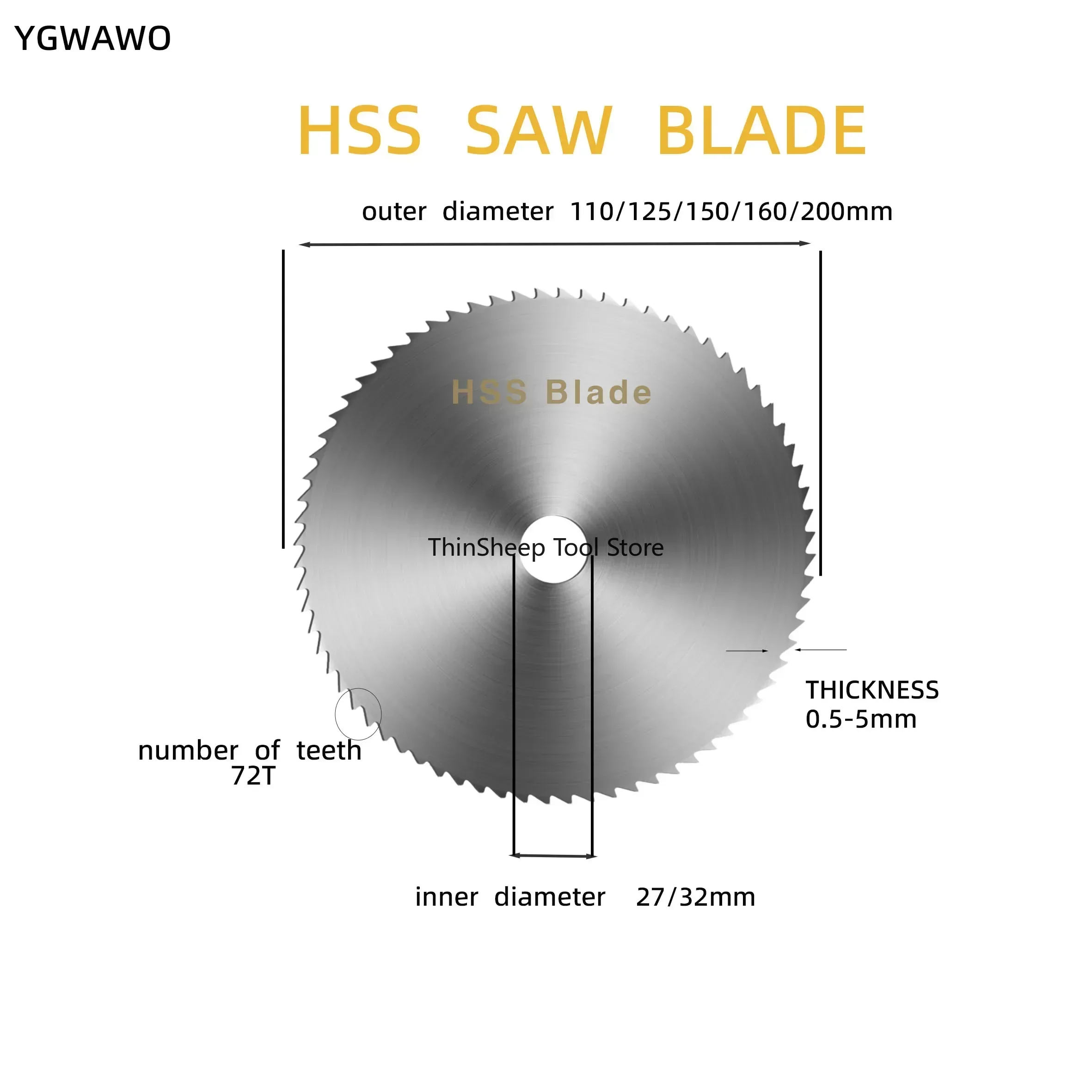 Mini HSS Circular Saw Blade Disc, Cortador de trituração pequeno, Madeira Plastic Metal Tile Multipurpose Slotting, 110mm, 125mm, 150mm, 160mm,