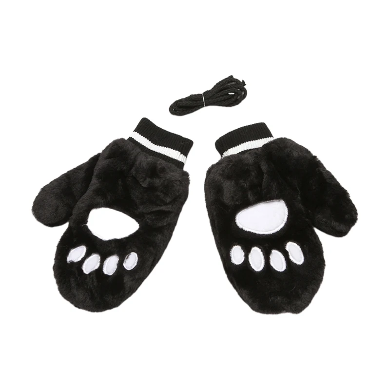 Lovely for Cat Paw Mittens Plush Kitten Claw Mitten Full Finger Cosplay Costume