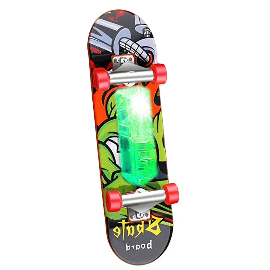 Mini Finger Skateboard for Kid Set of 25,Light up Mini Finger Toy LED Fingerboard Hand Skater for Fingertip Movement Sport Finge